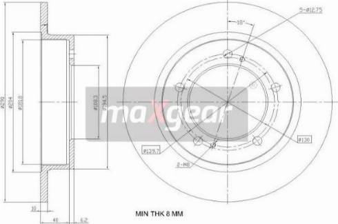 Maxgear 19-3227 - Тормозной диск autospares.lv