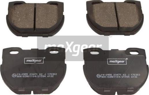 Maxgear 19-2955 - Тормозные колодки, дисковые, комплект autospares.lv