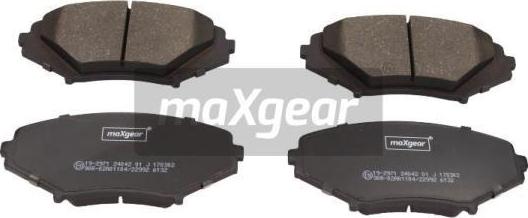 Maxgear 19-2971 - Тормозные колодки, дисковые, комплект autospares.lv