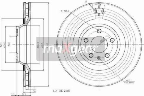 Maxgear 19-2492 - Тормозной диск autospares.lv