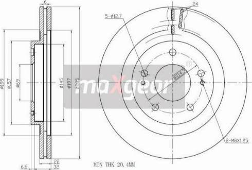 Maxgear 19-2445 - Тормозной диск autospares.lv