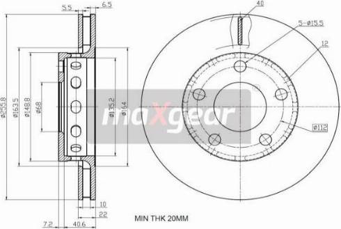 Maxgear 19-2450 - Тормозной диск autospares.lv