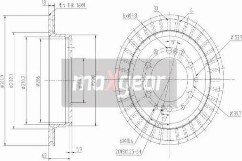 Maxgear 19-2464 - Тормозной диск autospares.lv