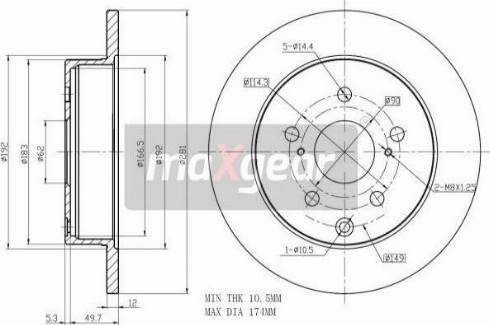 Maxgear 19-2466MAX - Тормозной диск autospares.lv