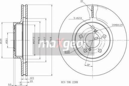 Maxgear 19-2505MAX - Тормозной диск autospares.lv