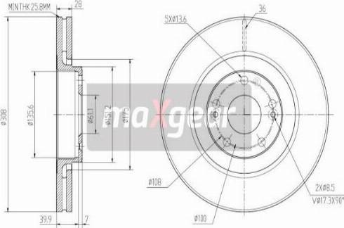 Maxgear 19-2503 - Тормозной диск autospares.lv