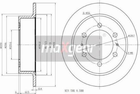 Maxgear 19-2526 - Тормозной диск autospares.lv