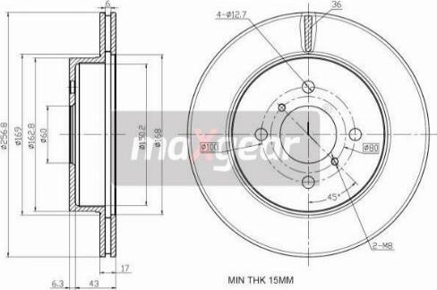 Maxgear 19-2528 - Тормозной диск autospares.lv