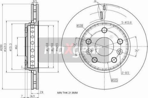 Maxgear 19-2002MAX - Тормозной диск autospares.lv