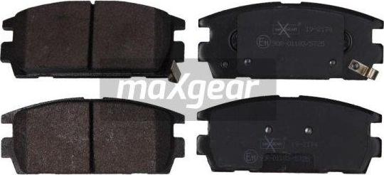 Maxgear 19-2174 - Тормозные колодки, дисковые, комплект autospares.lv