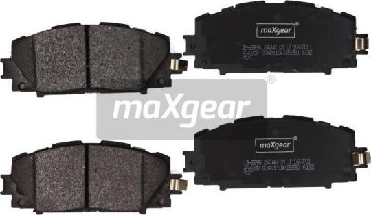 Maxgear 19-2896 - Тормозные колодки, дисковые, комплект autospares.lv