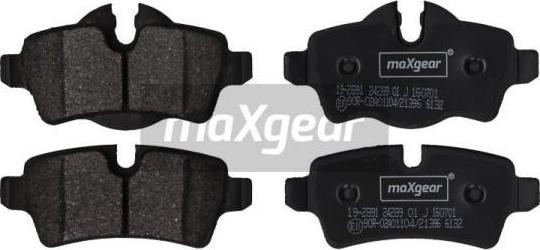 Maxgear 19-2891 - Тормозные колодки, дисковые, комплект autospares.lv