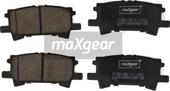 Maxgear 19-2884 - Тормозные колодки, дисковые, комплект autospares.lv