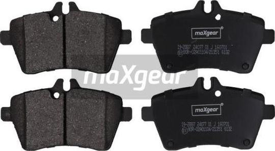 Maxgear 19-2887 - Тормозные колодки, дисковые, комплект autospares.lv