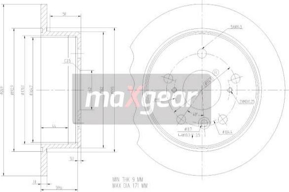 Maxgear 19-2347 - Тормозной диск autospares.lv