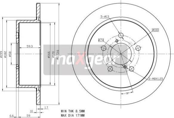 Maxgear 19-2356 - Тормозной диск autospares.lv