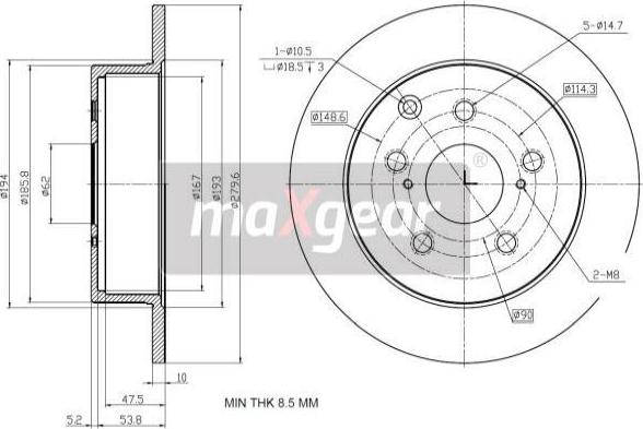 Maxgear 19-2353 - Тормозной диск autospares.lv