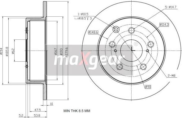 Maxgear 19-2353 - Тормозной диск autospares.lv