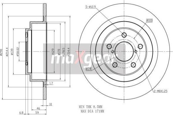 Maxgear 19-2357 - Тормозной диск autospares.lv