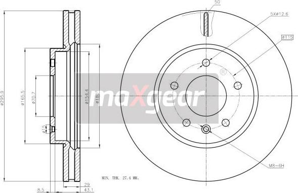 Maxgear 19-2369MAX - Тормозной диск autospares.lv