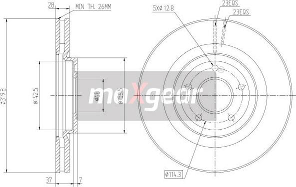 Maxgear 19-2364MAX - Тормозной диск autospares.lv