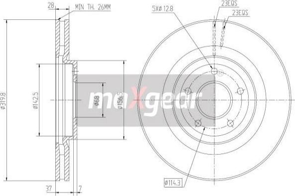 Maxgear 19-2364 - Тормозной диск autospares.lv