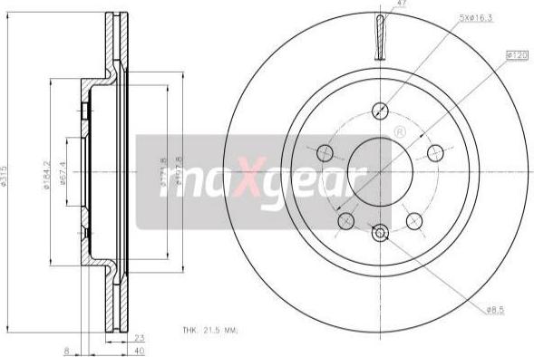 Maxgear 19-2368 - Тормозной диск autospares.lv