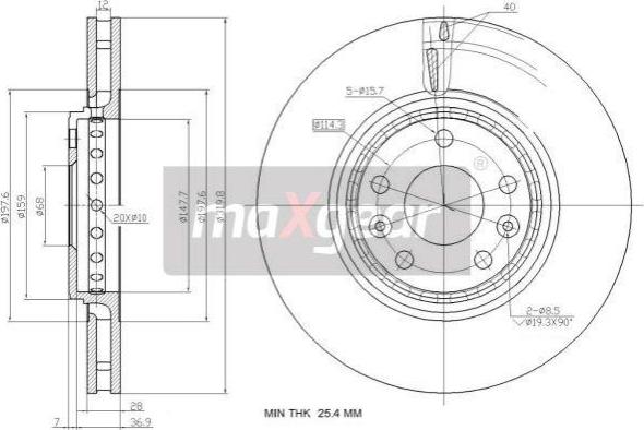 Maxgear 19-2363 - Тормозной диск autospares.lv