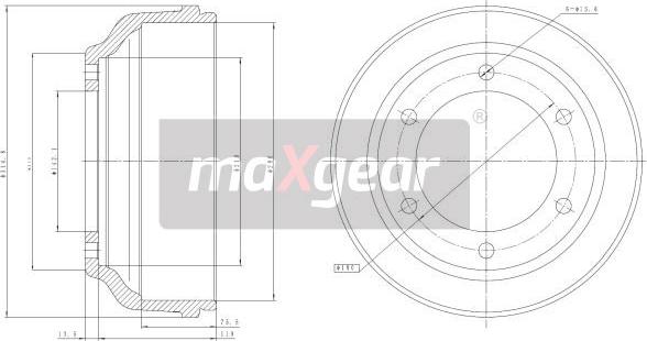 Maxgear 19-2304 - Тормозной барабан autospares.lv