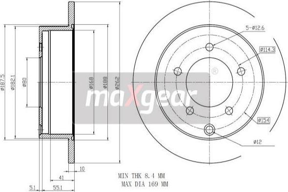 Maxgear 19-2389 - Тормозной диск autospares.lv