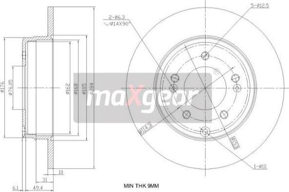 Maxgear 19-2382 - Тормозной диск autospares.lv