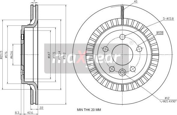 Maxgear 19-2335 - Тормозной диск autospares.lv