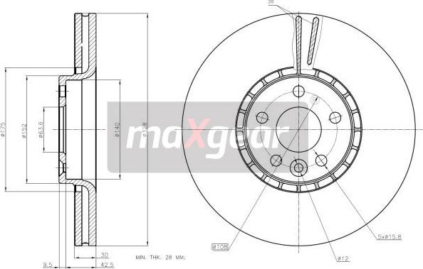 Maxgear 19-2336 - Тормозной диск autospares.lv