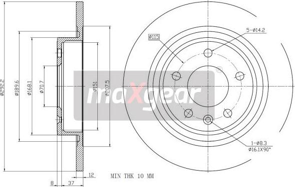 Maxgear 19-2331MAX - Тормозной диск autospares.lv
