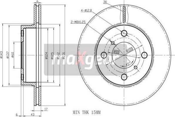 Maxgear 19-2327 - Тормозной диск autospares.lv