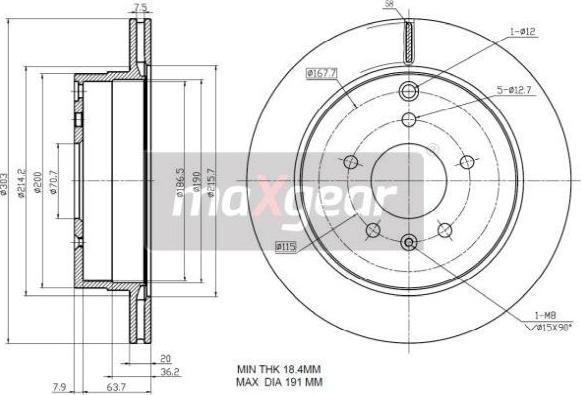 Maxgear 19-2370 - Тормозной диск autospares.lv