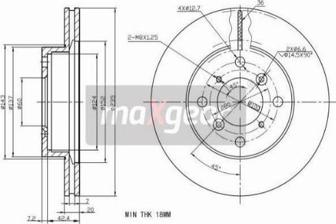 Maxgear 19-2284 - Тормозной диск autospares.lv