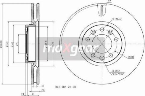 Maxgear 19-2749 - Тормозной диск autospares.lv