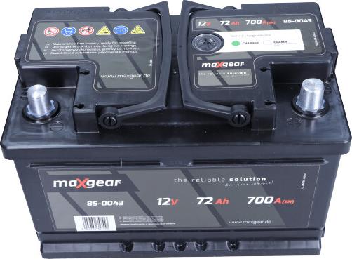 Maxgear 85-0043 - Стартерная аккумуляторная батарея, АКБ autospares.lv