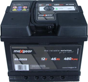 Maxgear 85-0009 - Стартерная аккумуляторная батарея, АКБ autospares.lv