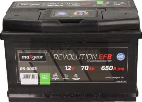 Maxgear 85-0003 - Стартерная аккумуляторная батарея, АКБ autospares.lv