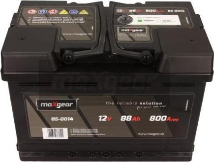Maxgear 85-0014 - Стартерная аккумуляторная батарея, АКБ autospares.lv