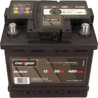 Maxgear 85-0010 - Стартерная аккумуляторная батарея, АКБ autospares.lv
