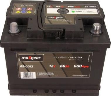 Maxgear 85-0012 - Стартерная аккумуляторная батарея, АКБ autospares.lv