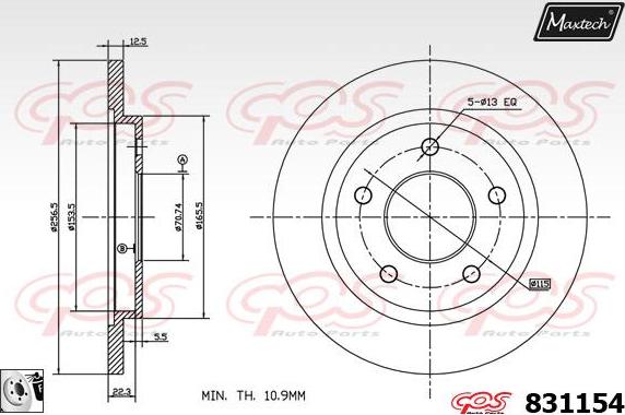 Maxtech 5475317 - Поворотный кулак, подвеска колеса autospares.lv