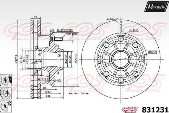 Maxtech 827013 - Тормозной диск autospares.lv