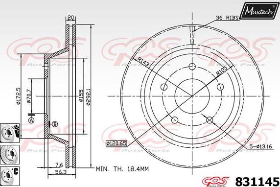 Maxtech 70180359 - Прокладка, поршень корпуса скобы тормоза autospares.lv