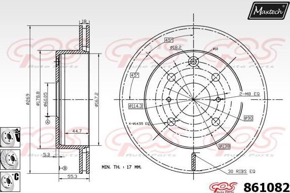 Maxtech 865518 - Тормозной диск autospares.lv