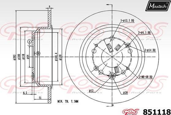 Maxtech 5227020 - Поворотный кулак, подвеска колеса autospares.lv