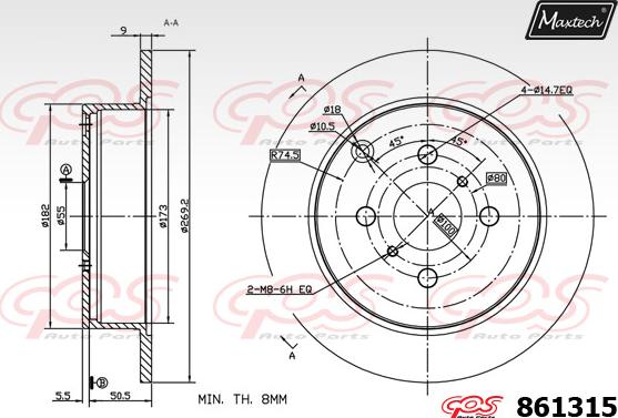 Maxtech 5271062 - Поворотный кулак, подвеска колеса autospares.lv